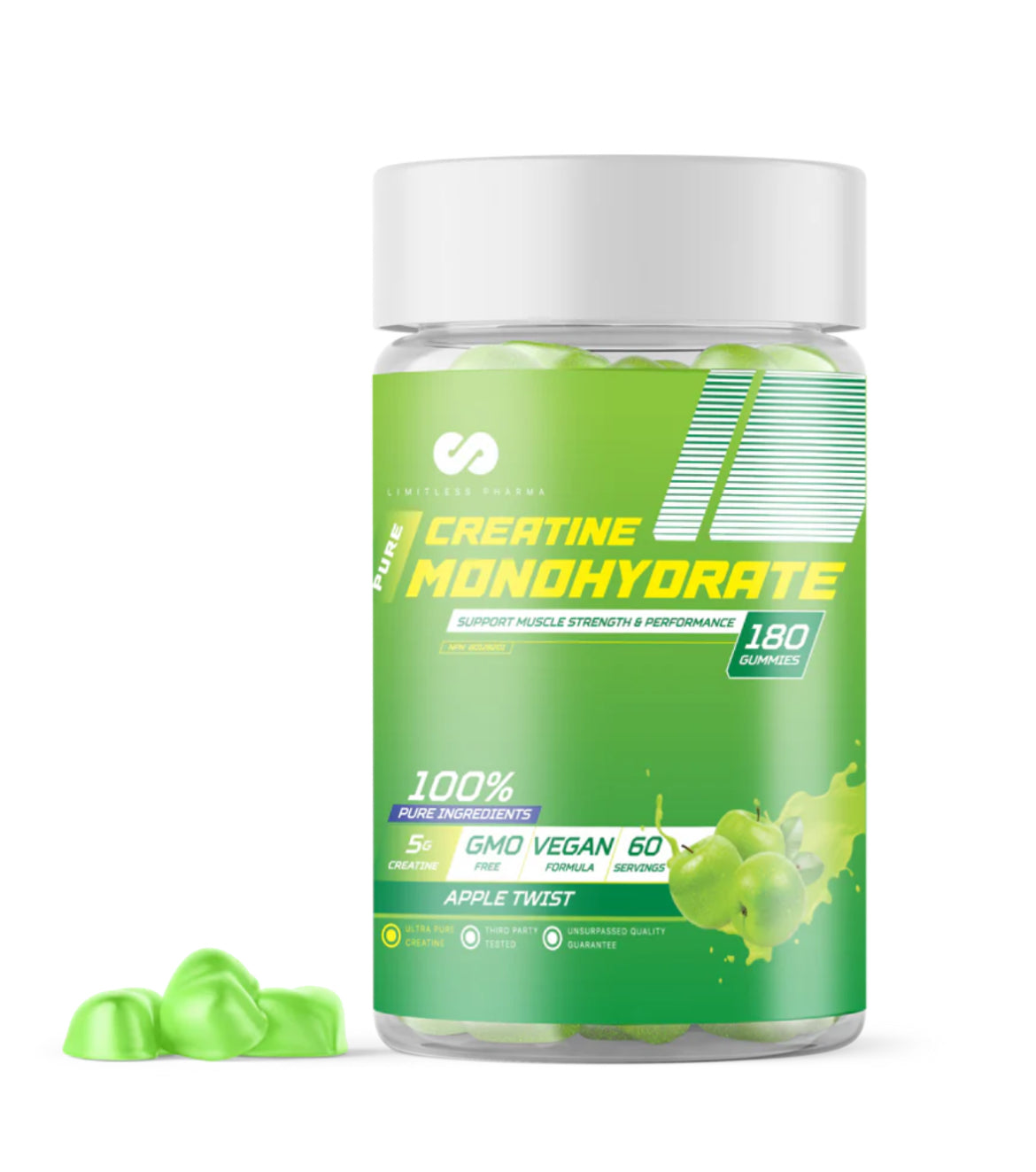 Creatine Gummies - 180 gummies - 60 Servings