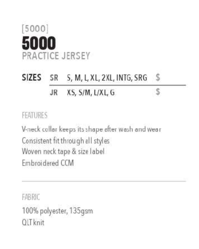 CCM 5000 Goalie Jersey