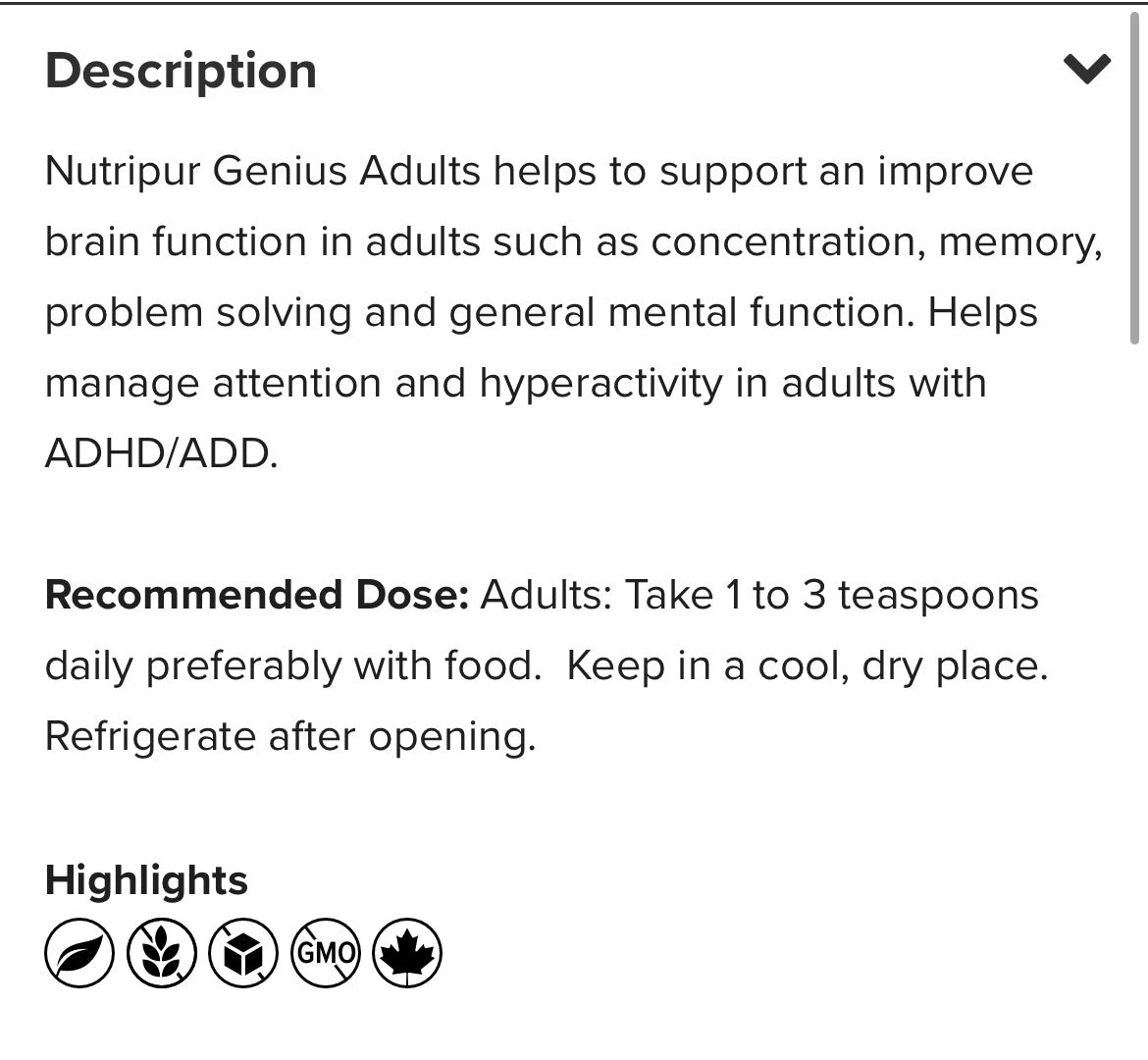 Nutripur - Genius Adult 114ml