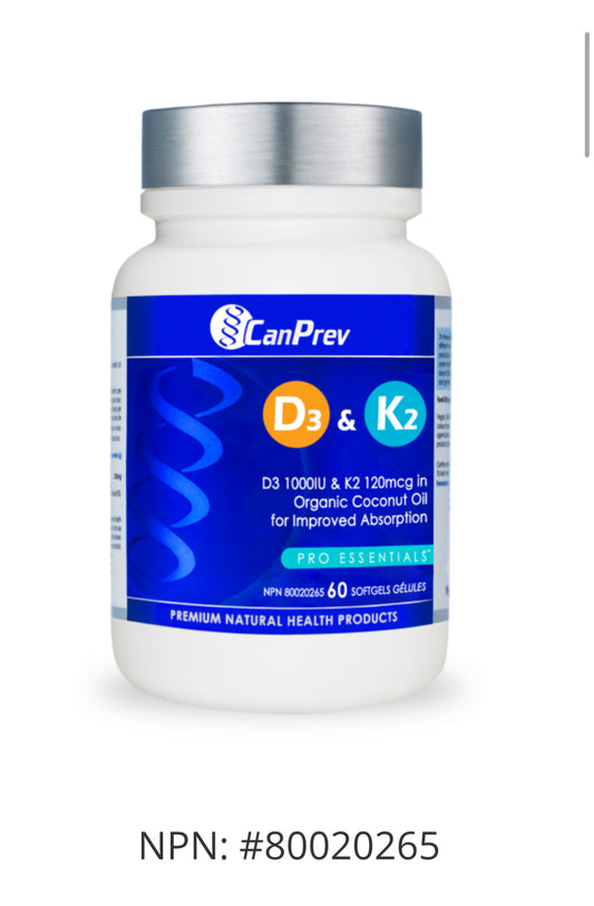 CanPrev D3 & K2 – Organic Coconut Oil - 240 caps