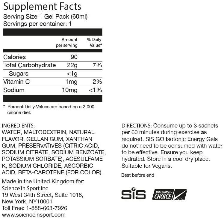 SIS GO Isotonic Running Gel - Lemon Lime 22g