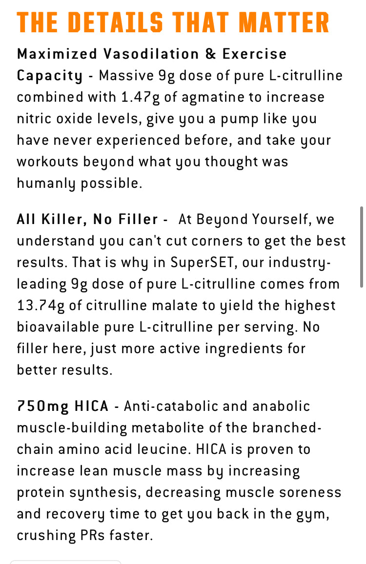 Beyond Yourself- Super Set Stim Free - Red White Boom - 600g