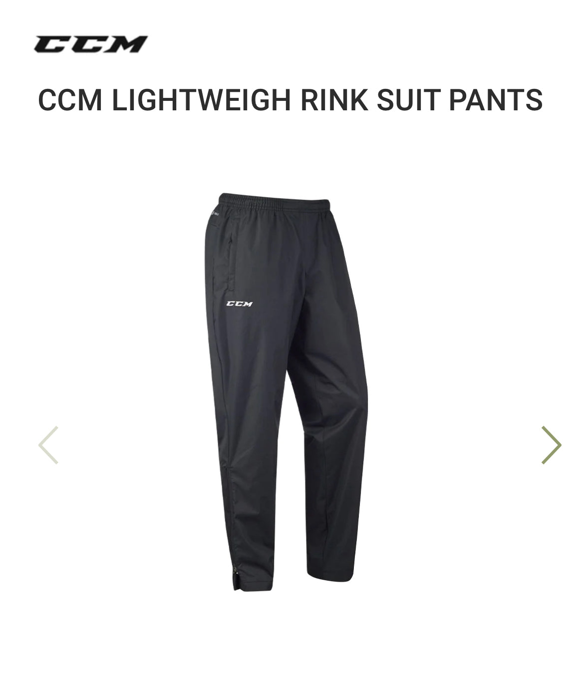 CCM Lightweight Rink Suit Pant