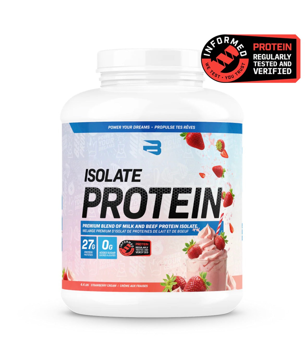 Believe Isolate & Beef Protein 4.4lbs - Strawberry Cream