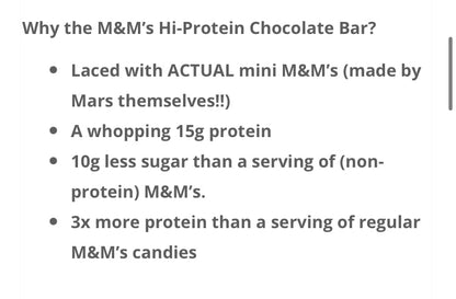 M&M Protein Bar - 51 grams (Box of 18)